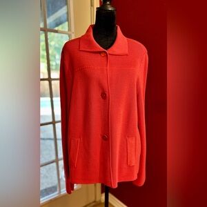 Talbots Pink Knit Jacket Cardigan XLP Petite NWT | MSRP $139 | Classic & Chic!